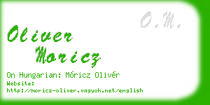 oliver moricz business card